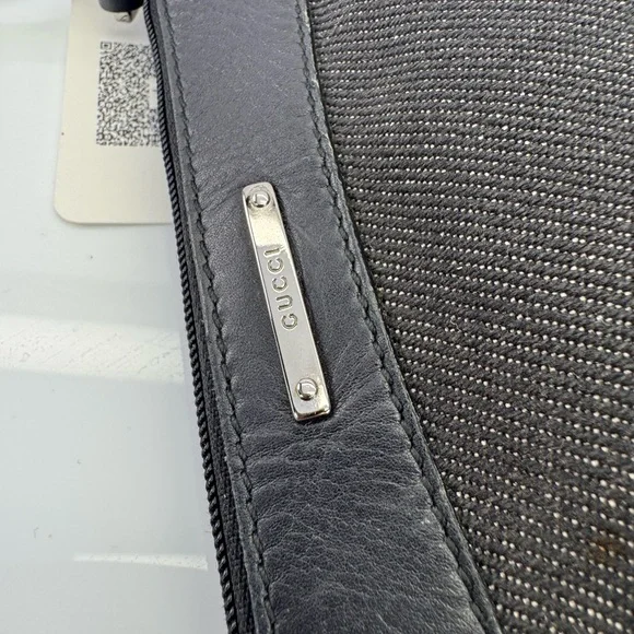Rare Gucci Black Denim Web Vintage Baguette Bag - Picture 8 of 12